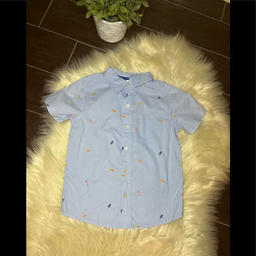 OshKosh B'gosh Picnic Button Down Shirt boys sz 7
